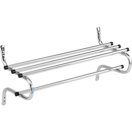 Interion 36W Wall Mount Coat & Towel Rack With Shelf, Chrome